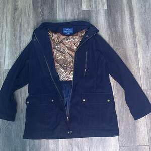 MacKintosh New England navy blue jacket Size Medium | Paisley Lining